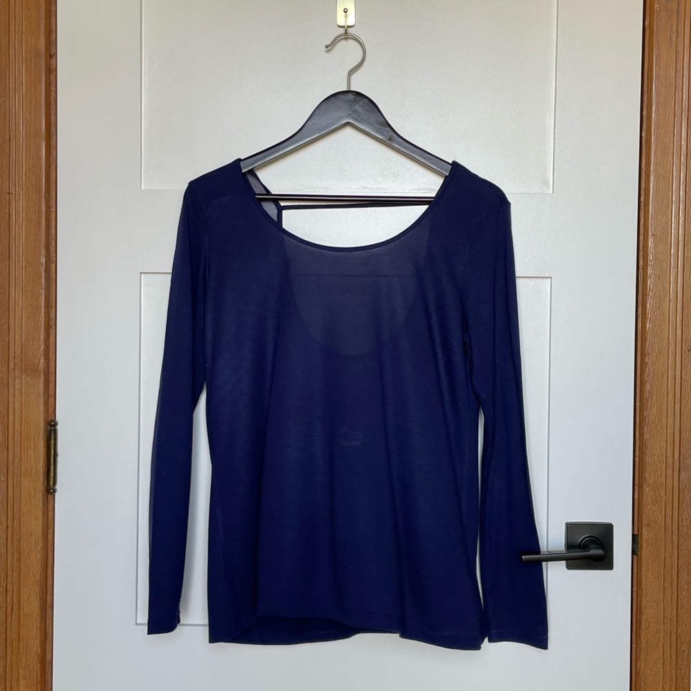 Old Navy Active Blue Athletic Top with Sheer Details